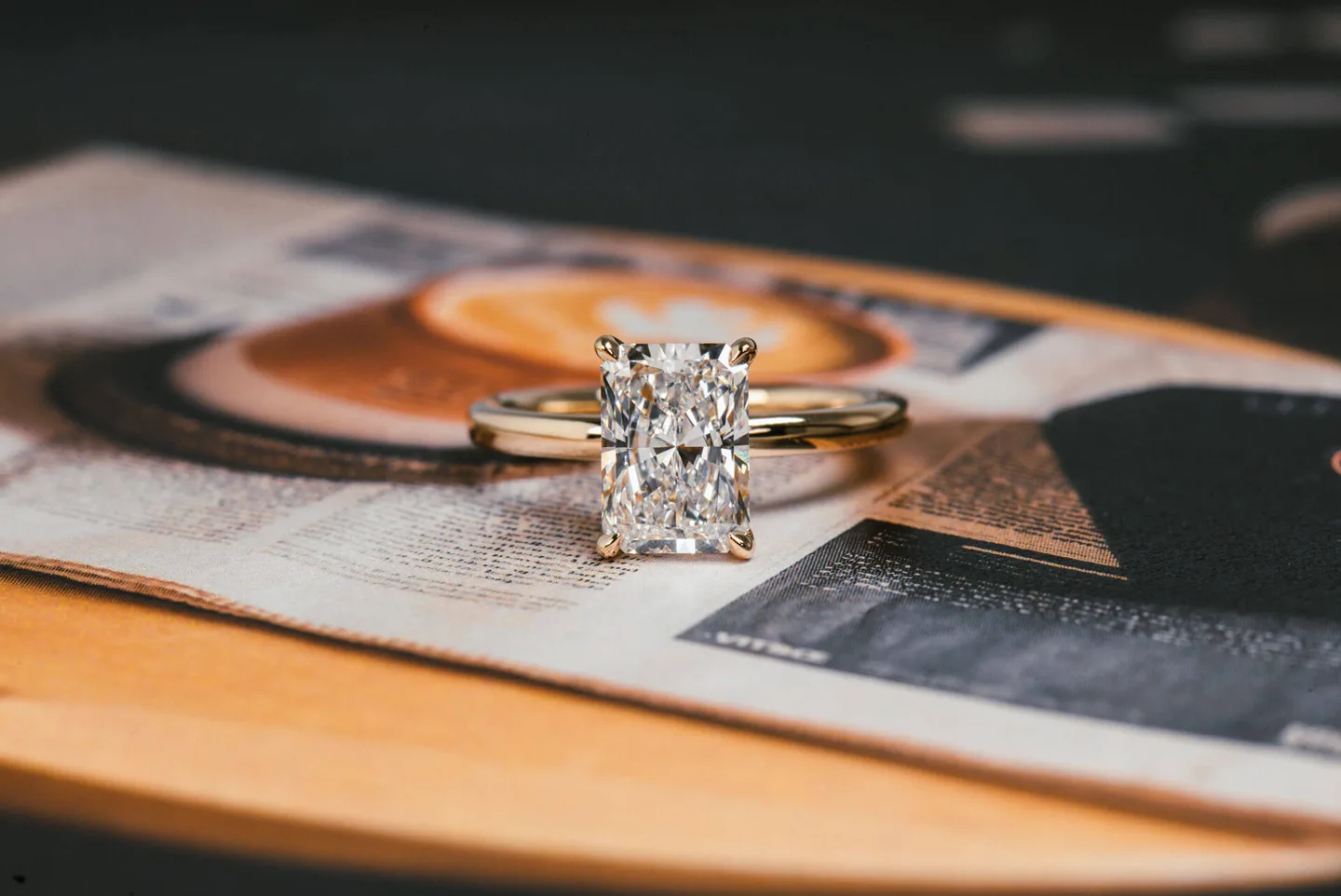 Radiant Lab Diamond Engagement Ring
