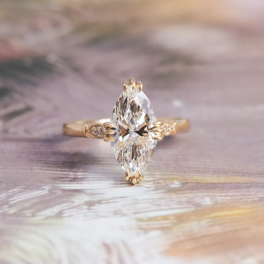 Custom marquise engagement ring