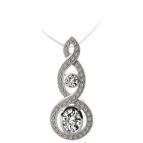 Diamonds Swirl Drop Pendant