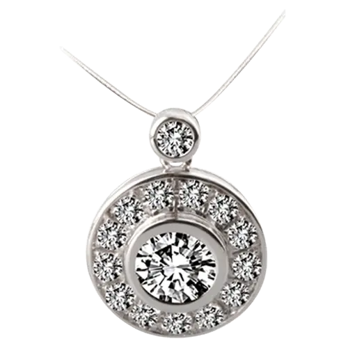 Round Halo Diamond Pendant
