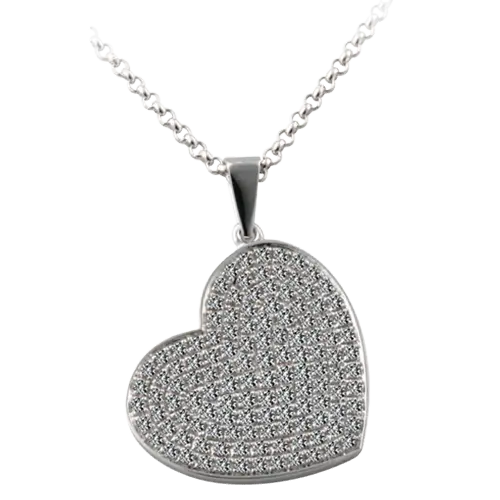 Pave Diamond Heart Pendant