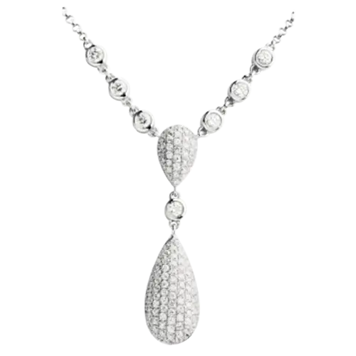 Tear Drop Diamond Necklace