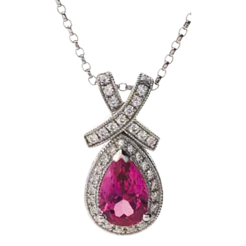 Diamond and Pink Tourmaline Pendant