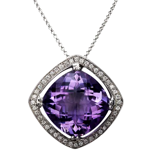 Diamond and Amethyst Pendant