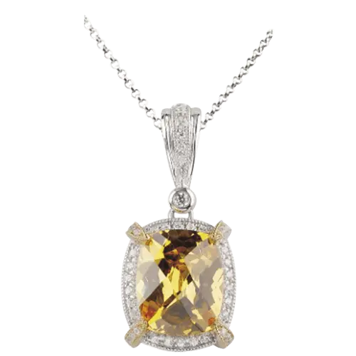 Citrine and Diamond Pendant