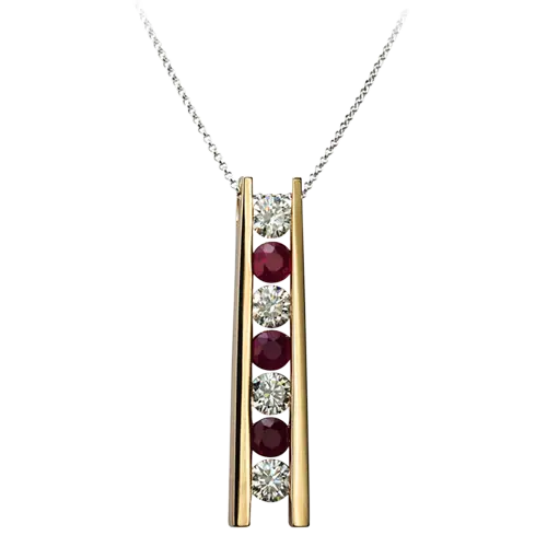 Ruby and Diamond Drop Pendant