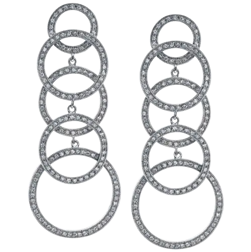 Diamond Circles Drop Earrings