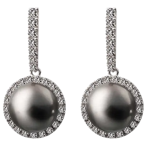Pearl and Diamond Drop Earrings