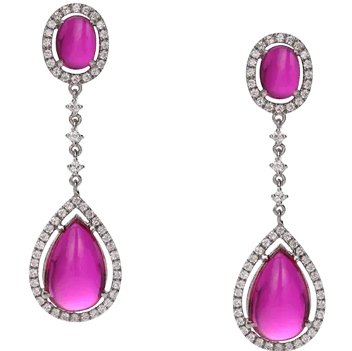 Rubylite and Diamond Earrings