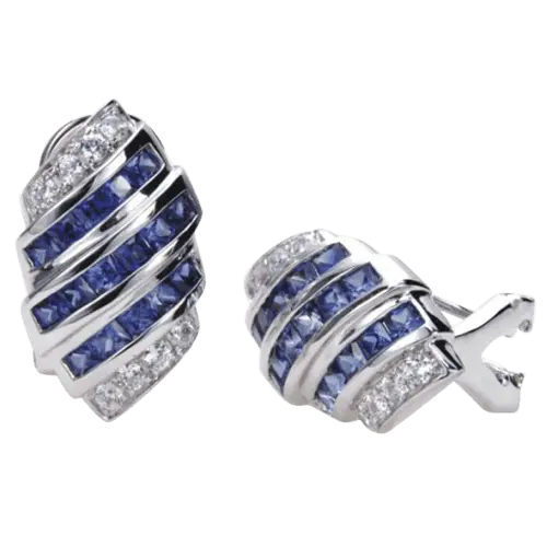 Sapphire and Diamond Earrings