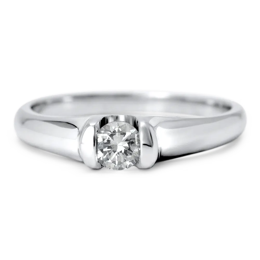 Semi-Bezel Engagement Ring