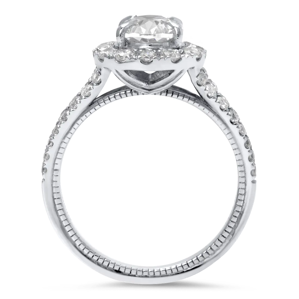 Split-Shank Halo Engagement Ring