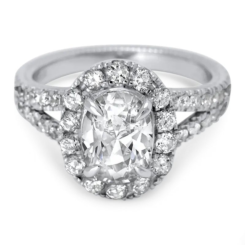 Split-Shank Halo Engagement Ring
