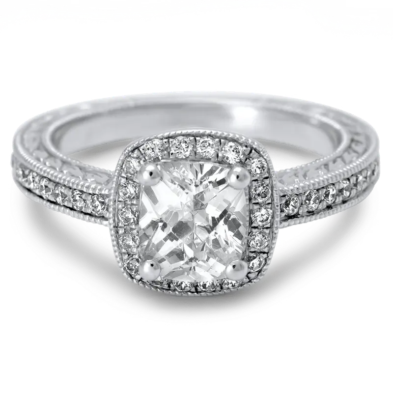 Bezel-Set Halo Engagement Ring