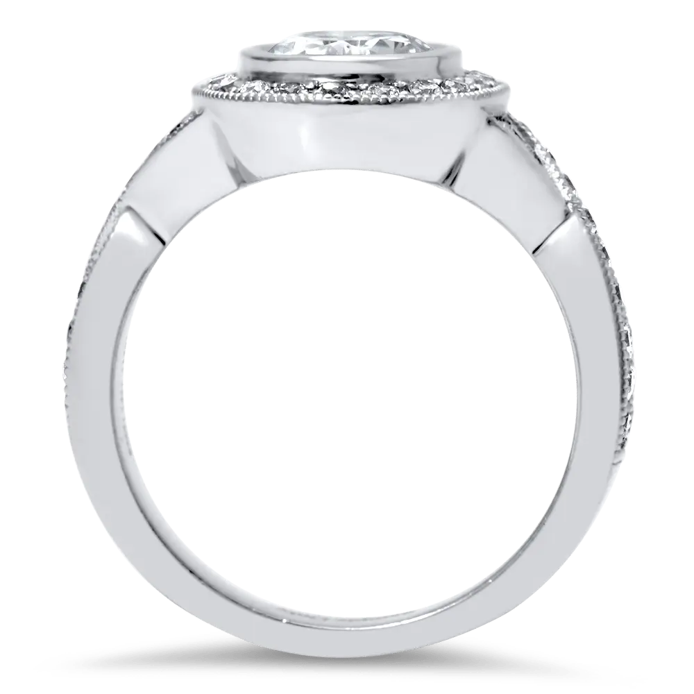 Bezel-Set Halo Engagement Ring