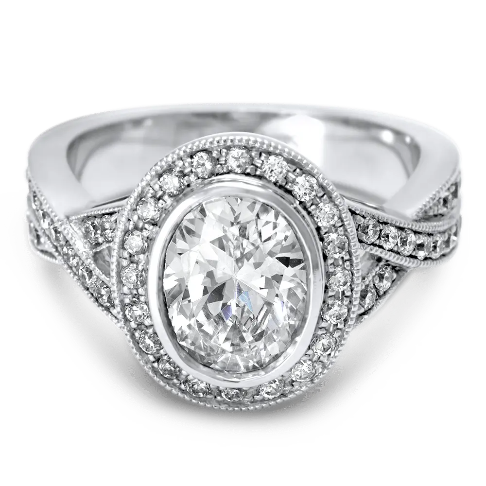 Bezel-Set Halo Engagement Ring