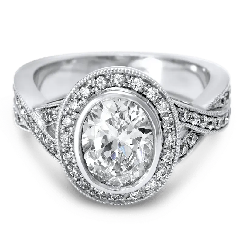 Bezel-Set Halo Engagement Ring