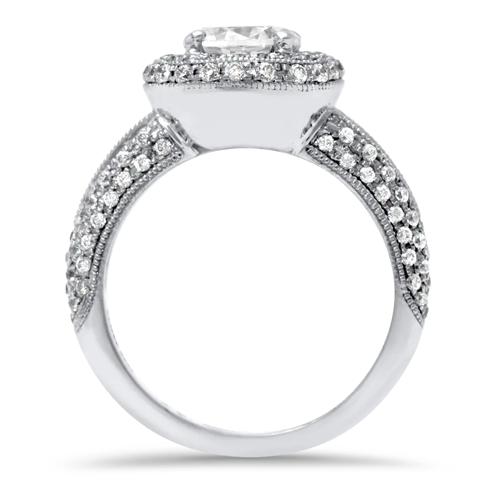 Bezel Halo Engagement Ring
