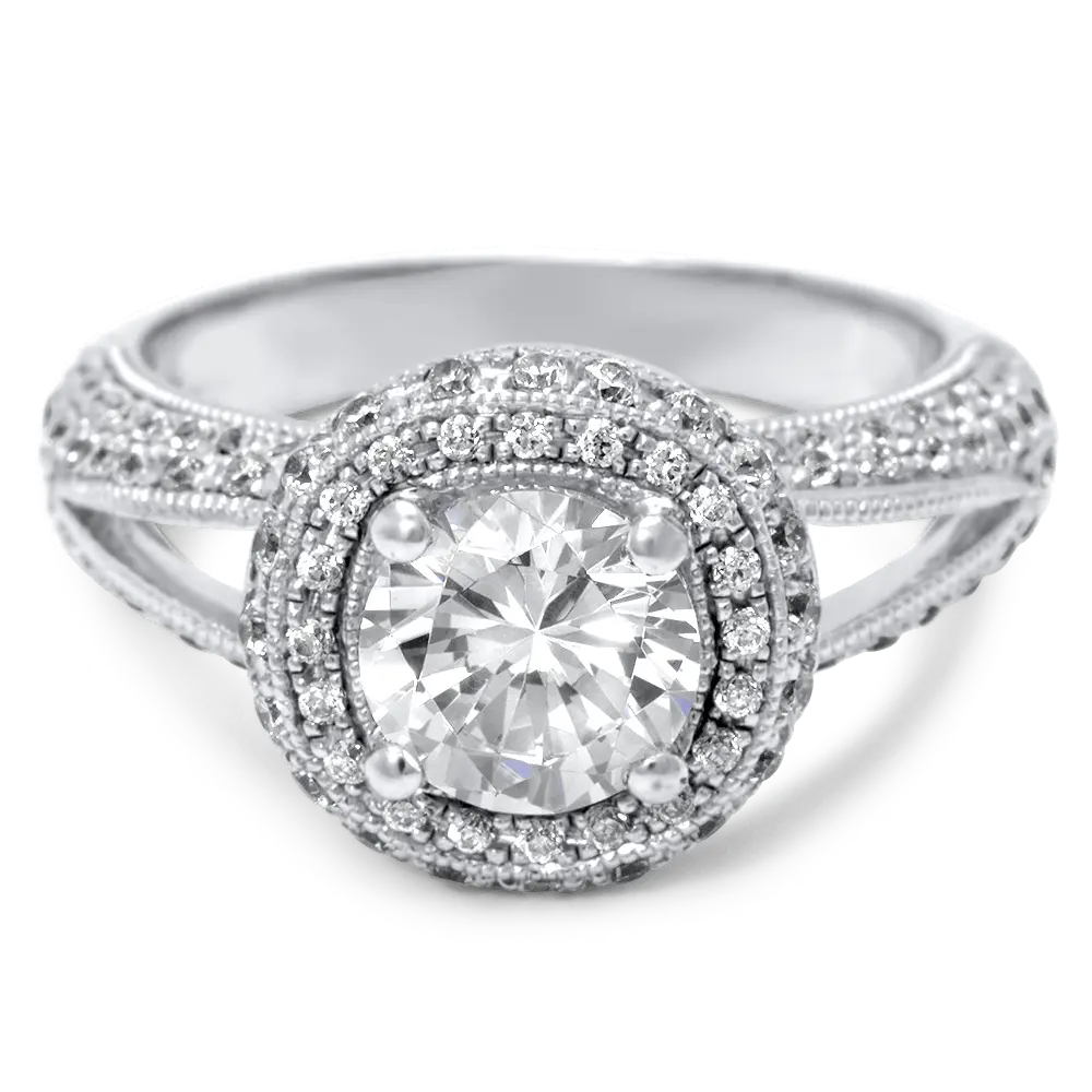 Bezel Halo Engagement Ring