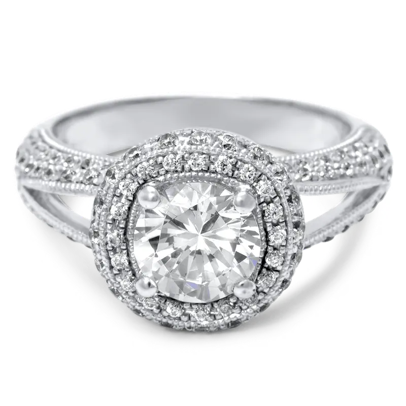 Bezel Halo Engagement Ring