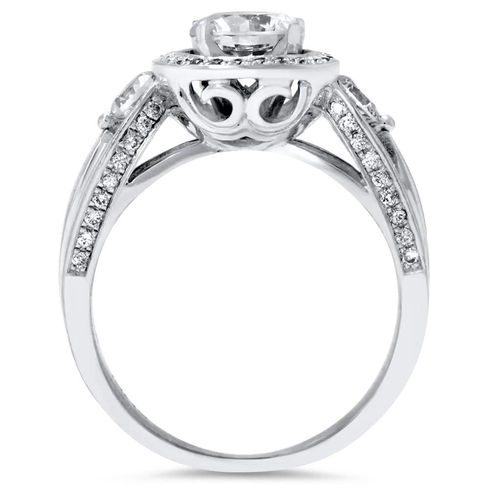Split-Shank Halo Engagement Ring