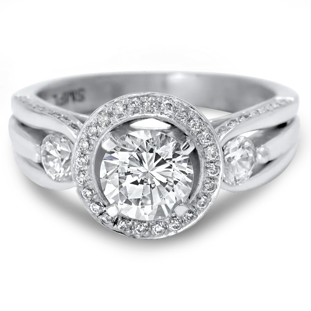 Split-Shank Halo Engagement Ring