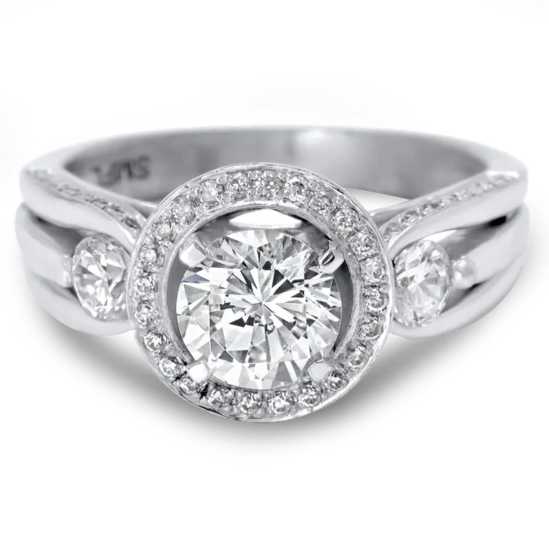 Split-Shank Halo Engagement Ring