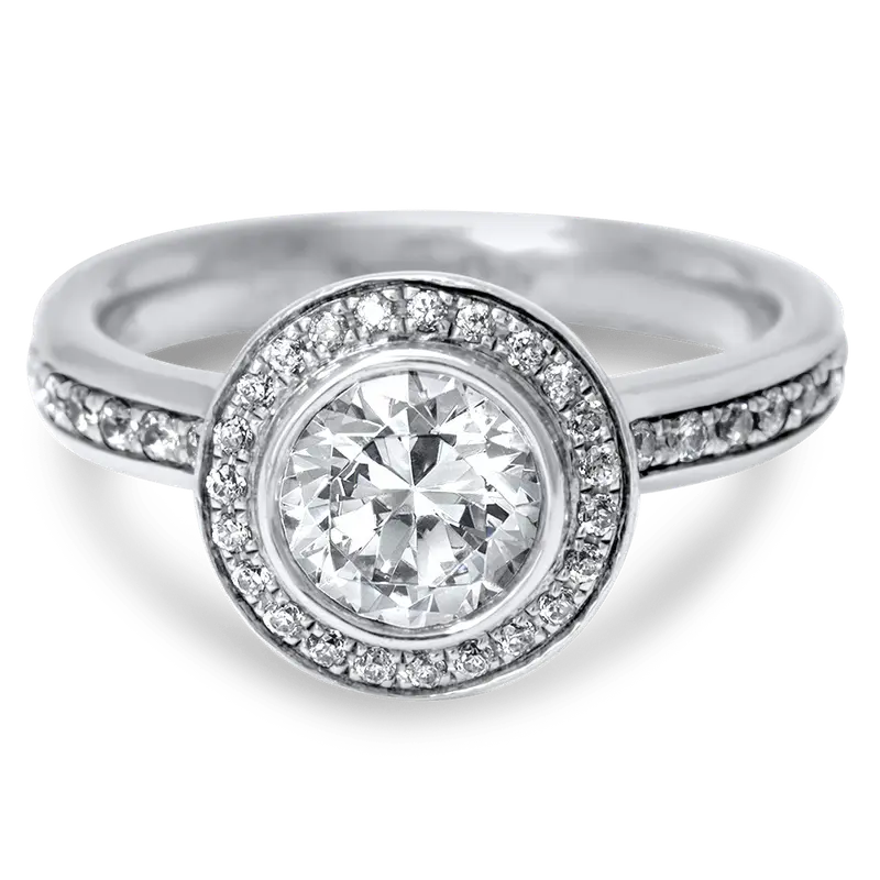Bezel-Set Halo Engagement Ring