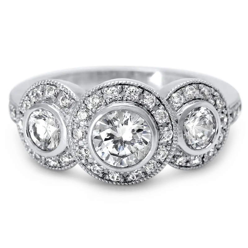 Bezel-Set Halo Engagement Ring