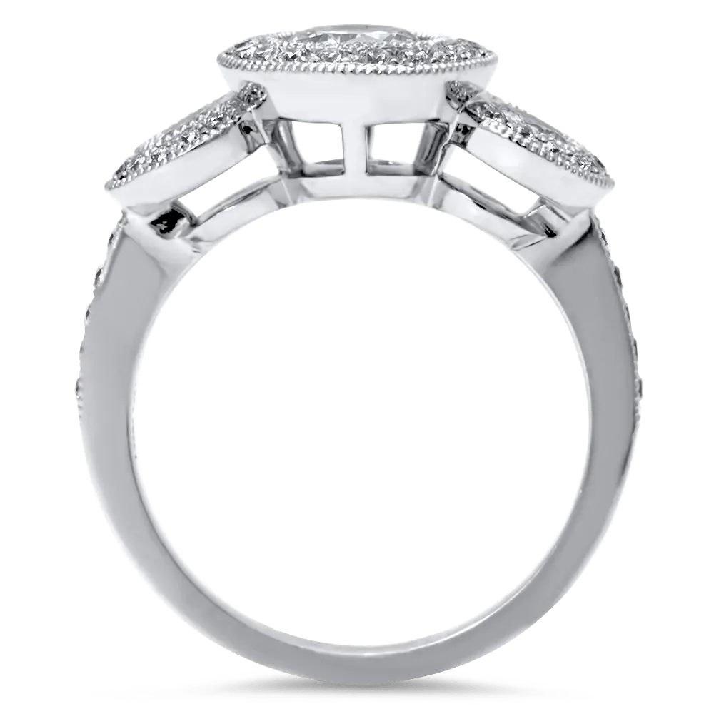 Bezel-Set Halo Engagement Ring