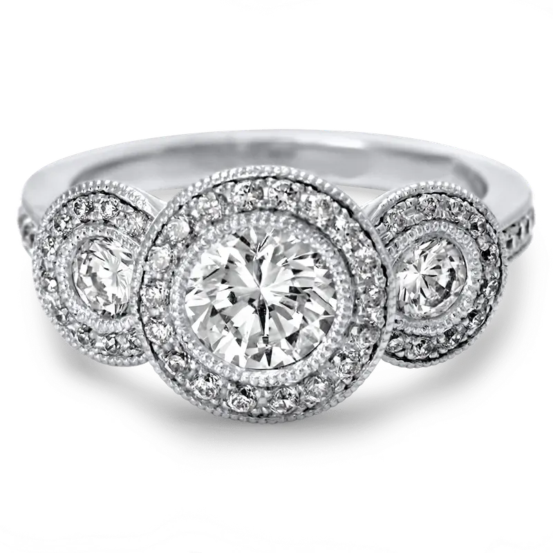 Bezel-Set Halo Engagement Ring