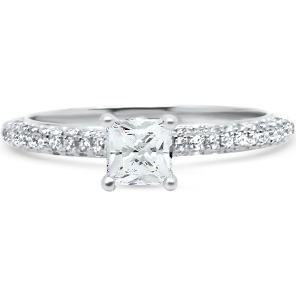 Princess Pave Engagement Ring