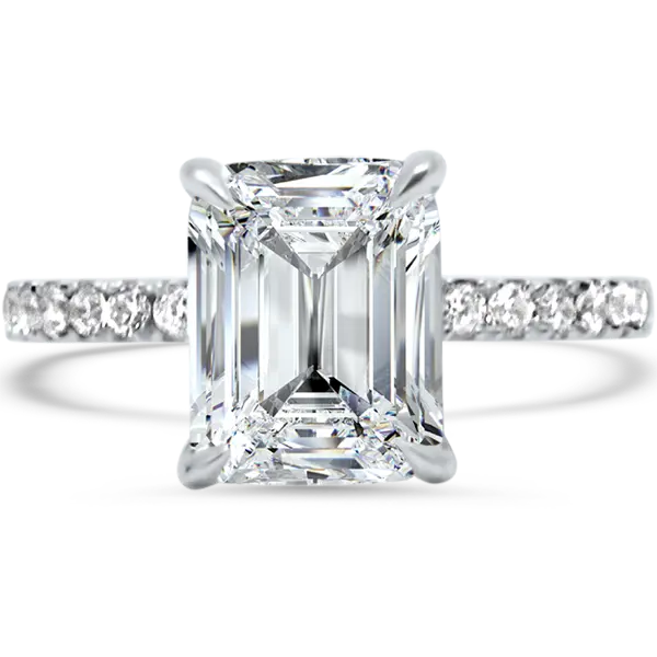 Radiant Halo Engagement Ring with Hidden Halo