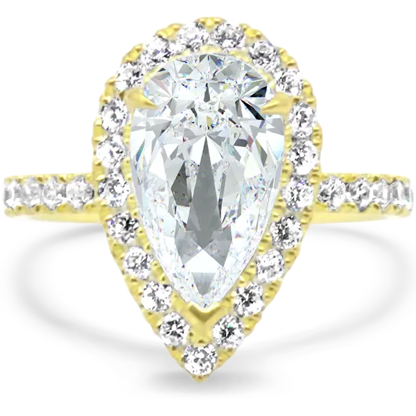 Pear Halo Engagement Ring