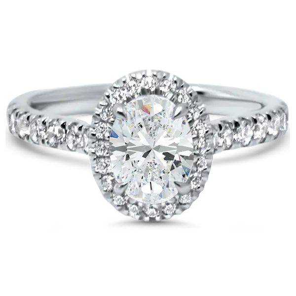 Oval Diamond Halo Engagement Ring