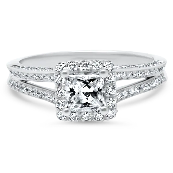 Split-Shank Halo Engagement Ring