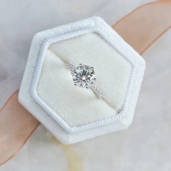 Trellis Style Classic Round 6-Prong Engagement Ring