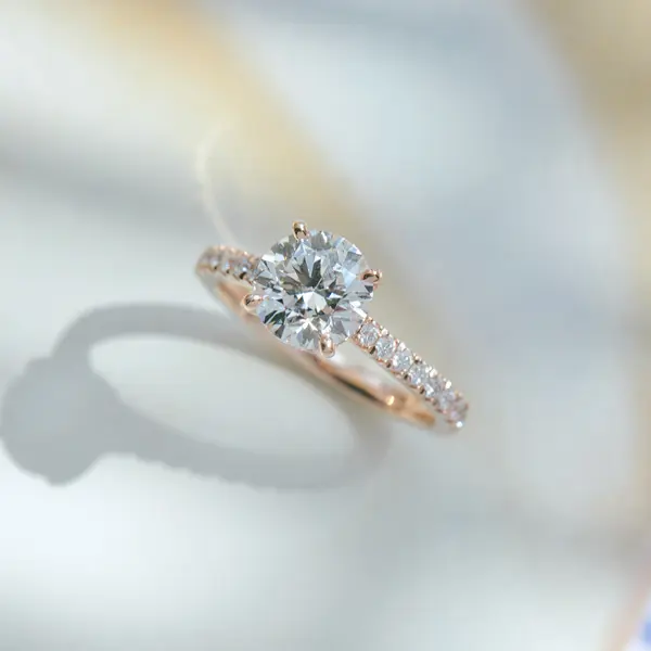 Round Pavé Engagement Ring