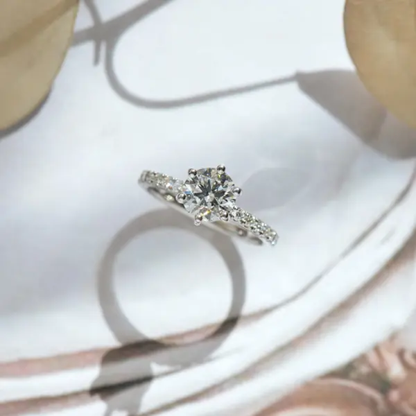 Classic Pavé 6-Prong Round Engagement Ring