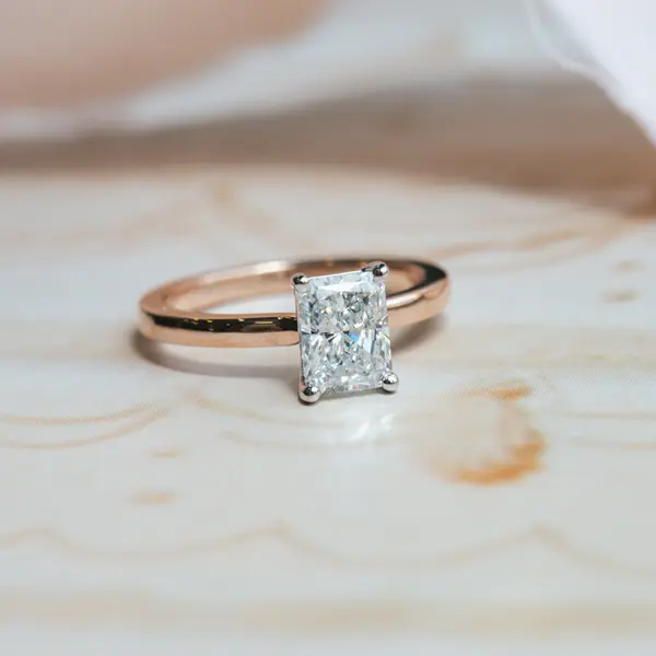 Radiant Two-Tone Engagement Ring