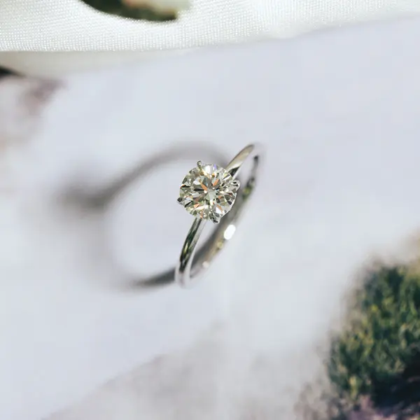 Classic Round Engagement Ring With Hidden Halo