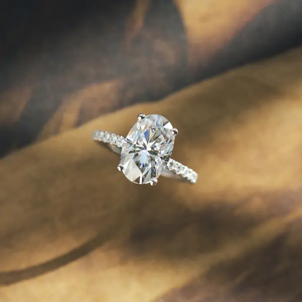 Petal Prong Oval Engagement Ring
