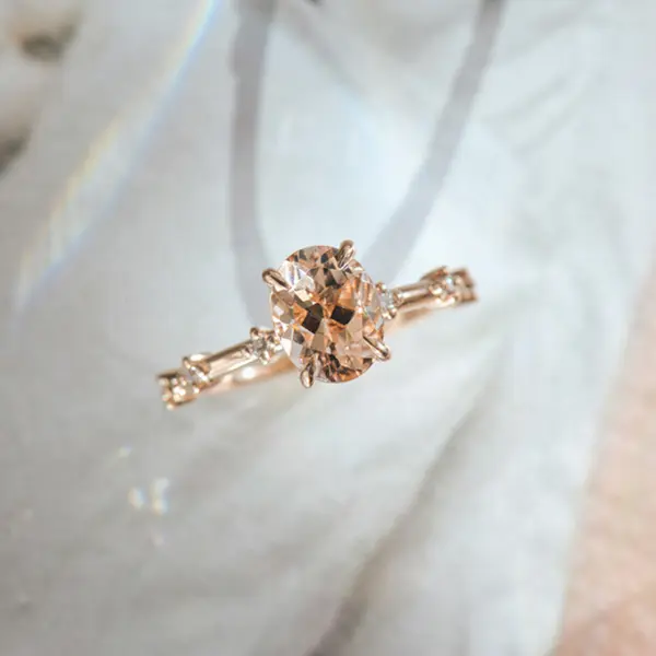 Morganite Oval Engagement Ring