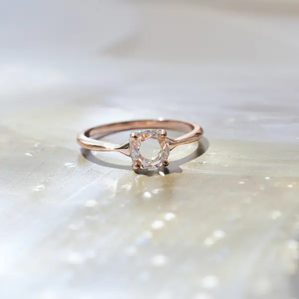 Rose Cut Round Engagement Ring