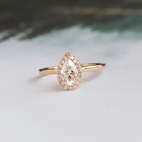 Classic Pear Engagement Ring With Halo