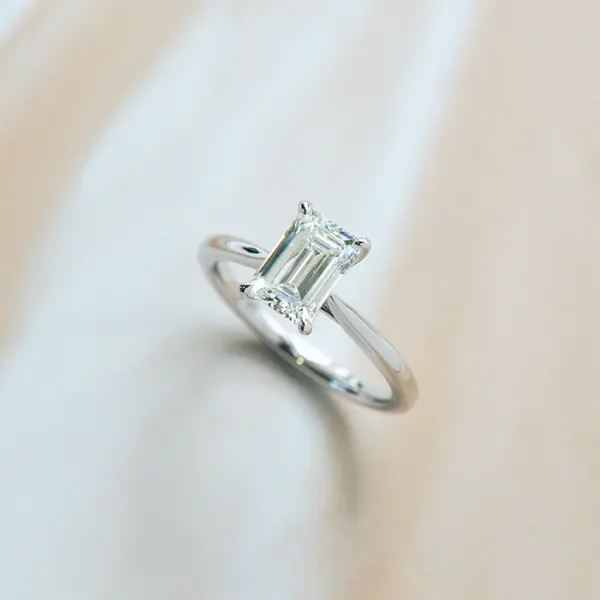 Emerald Solitaire Engagement Ring