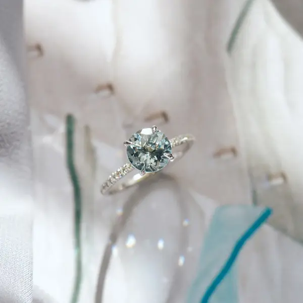 Aquamarine Round Engagement Ring