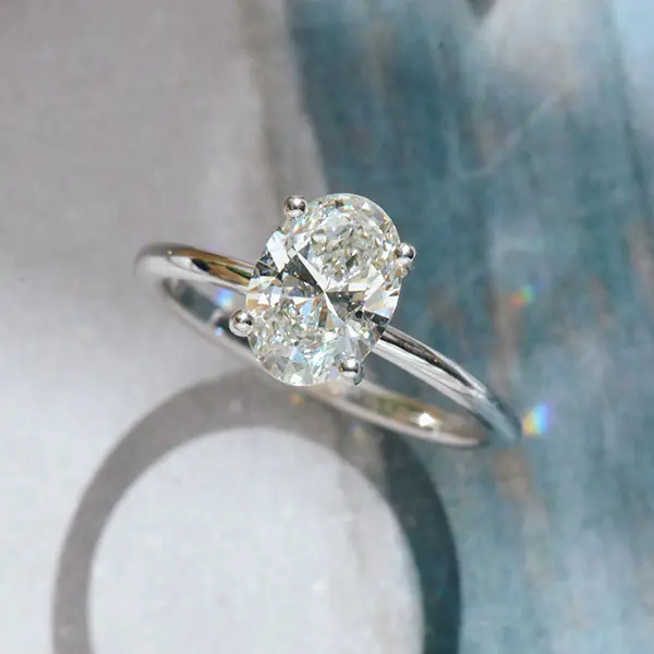 Classic Oval Solitaire With Round Prongs