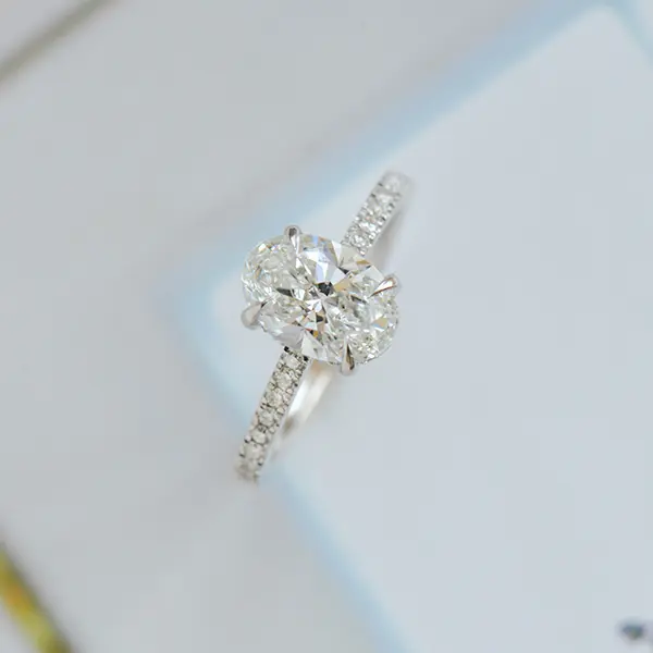 Oval Engagement Hidden Halo Pavé