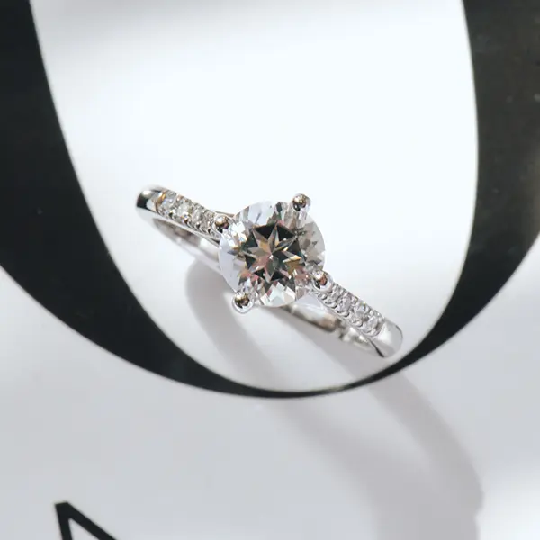 Round Compass Set Pavé Engagement Ring